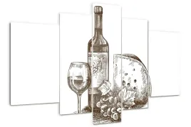 obraz-akrylowy-tryptyk-170x100-wino-i-przekaski