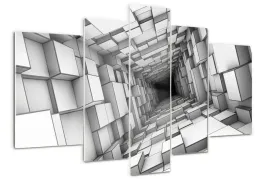 foto-obraz-akrylowy-tryptyk-tunel-z-szescianow