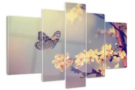foto-obraz-akrylowy-tryptyk-kwiat-wisni-i-motyl