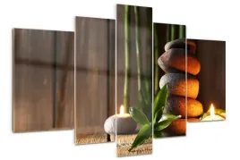 foto-obraz-akrylowy-tryptyk-kamienie-zen-bambus