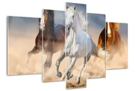 foto-obraz-akrylowy-poliptyk-konie-na-pustyni