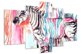 foto-obraz-akrylowy-duzy-tryptyk-kolorowa-zebra
