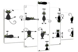 foto-obraz-akrylowy-duzy-tryptyk-koty-ilustracja