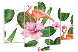 foto-obraz-akrylowy-170x100-flamingi-i-rosliny