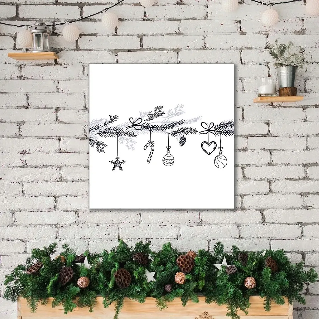 obraz-plotno-40x40-swieta-ozdoby-dekoracje-zima
