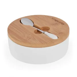 cukiernica-porcelanowa-z-bambusowa-pokrywka-i-lyzeczka-konighoffer-145-x-5