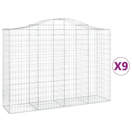 kosze-gabionowe-9-szt-200x50x140-160-cm-galwanizowane-zelazo