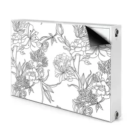 maskownica-na-grzejnik-90x60-czarno-bialy-kwiaty