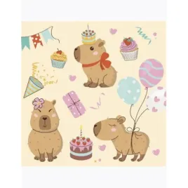 serwetki-daisy-pol-mak-33x33-cute-capybaras-party