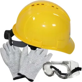 kask-ochronny-zolty-zestaw-bhp-okulary-rekawice-dla-elektryka-drwala