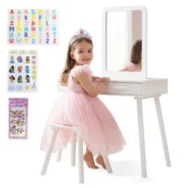 toaletka-dla-dziewczynki-dzieci-lustro-taboret-duza-kinderplay-drewniana