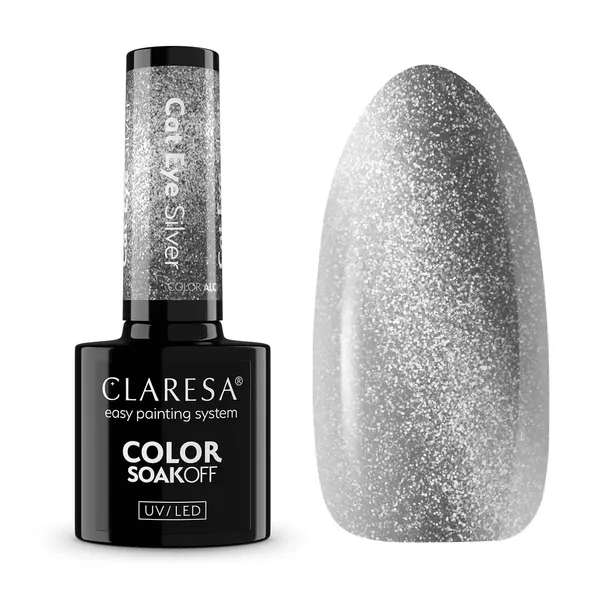 Claresa Lakier hybrydowy Alchemy CAT EYE SILVER 5g