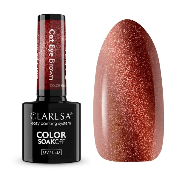Claresa Lakier hybrydowy Alchemy CAT EYE BROWN 5g