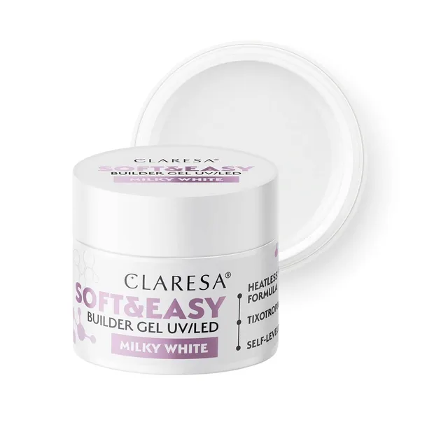 Claresa Żel budujący SOFT&EASY builder gel milky white 90g