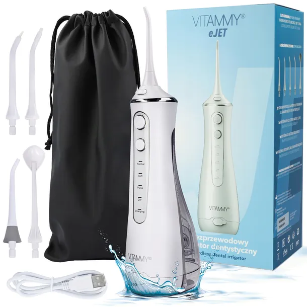IRYGATOR DO ZĘBÓW DENTYSTYCZNY VITAMMY EJET BEZPRZEWODOWY 4 TRYBY OSOBISTY