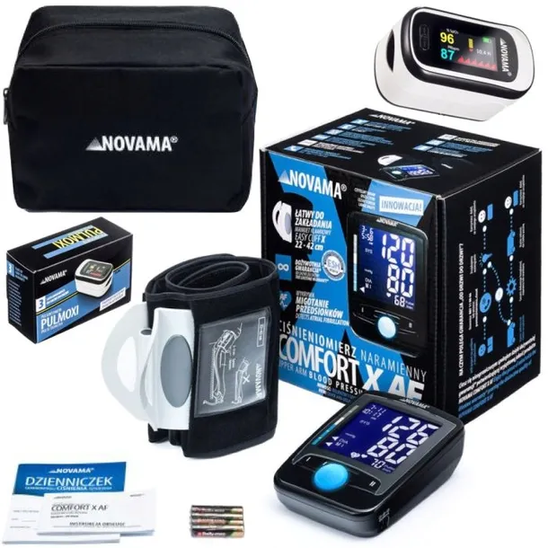 ZESTAW CIŚNIENIOMIERZ ELEKTRONICZNY NOVAMA COMFORT X PULSOKSYMETR PULMOXI