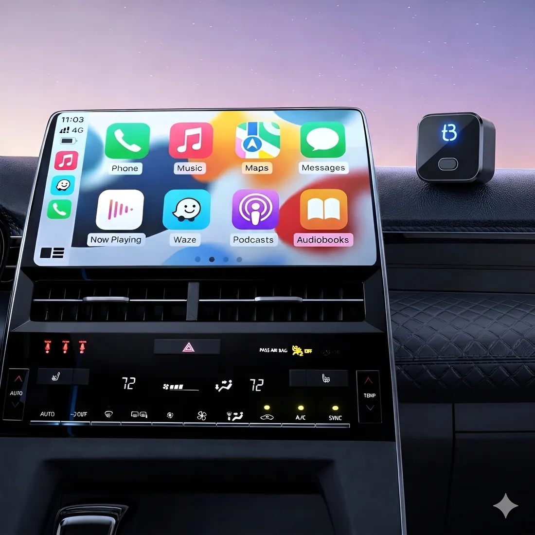 adapter-samochodowy-tradebit-tb-cube-pro-usb-c-carplay-android-auto-czarny