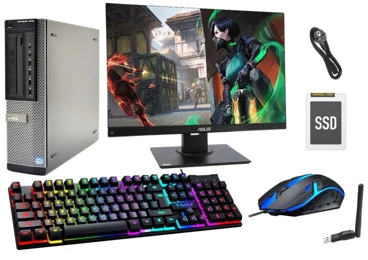 ZESTAW KOMPUTEROWY PC do GIER GAMINGOWY i7 8x3.90GHz 8GB 256GB SSD WIN10