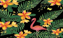 fototapeta-flizelina-kwiaty-flamingi-416x254
