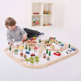 zestaw-miasto-i-wies-kolejka-drewniana-bigjigs