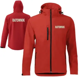 kurtka-czerwona-ratownik-softshell-z-kapturem-haft-wodoodporny-oddychajacy