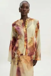 zolta-koszula-z-kwiatowym-nadrukiem-i-marszczeniami-karen-millen-xs