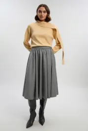 zolty-sweter-welniany-z-szalikiem-karen-millen-m