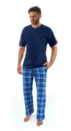 pizama-meska-bawelniana-sesto-senso-krotki-rekaw-dlugie-spodnie-granat-4xl