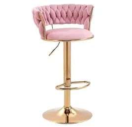 hoker-imperia-stolek-krzeslo-barowe-100-cm-glamour-zlote-nozki-welur-rozowe