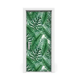naklejka-na-drzwi-monstera-egzotyczny-lisc-85x205