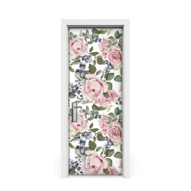 naklejka-na-drzwi-okleina-roze-akwarela-75x205