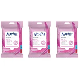 intimate-wet-wipes-with-biolin-prebiotic-ph-balance-novita-15-pcs-3packs