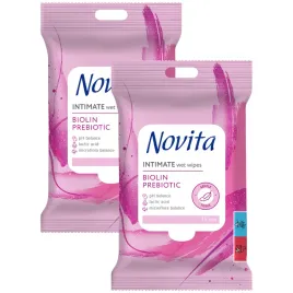 intimate-wet-wipes-with-biolin-prebiotic-ph-balance-novita-15-pcs-2-packs