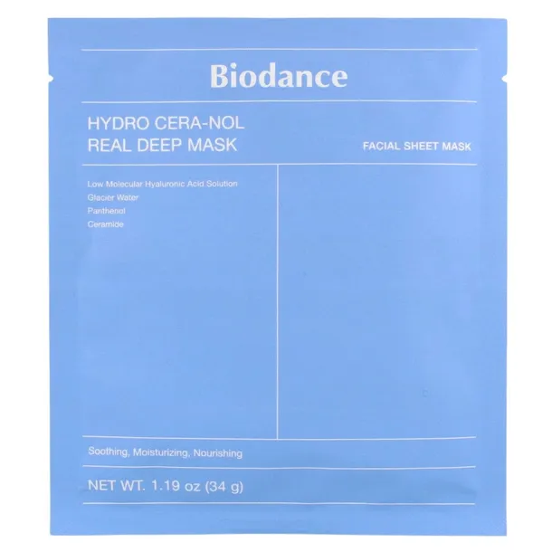 Biodance Hydro Cera-Nol Hydrożelowa Maska z Ceramidami 34g niebieska