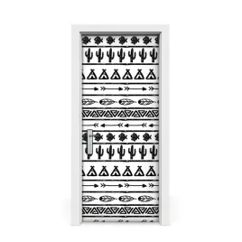 naklejka-na-drzwi-wzor-boho-czarno-bialy-85x205