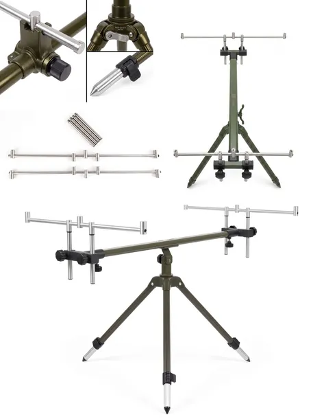 TRIPOD RUMPOL STANOWISKO KARPIOWE NA 3 WĘDKI STALOWY REGULOWANY 280529