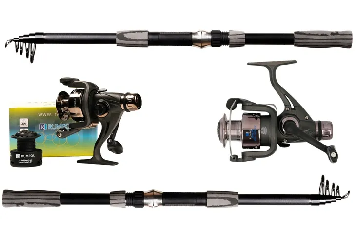 ZESTAW WĘDKARSKI 2x RUMPOL TELESPIN 2,7M 40-80G 2x KOŁOWROTEK TUCSON 2000