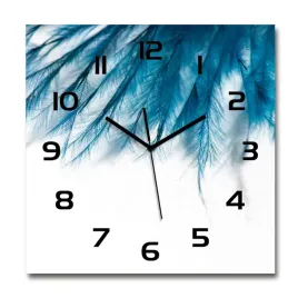 duzy-szklany-zegar-scienny-niebieskie-piora-60x60