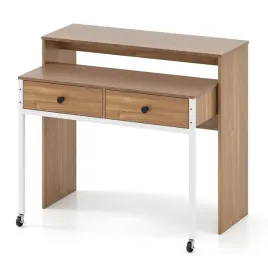 biurko-komputerowe-skladane-z-szufladami-na-kolkach-wysuwane
