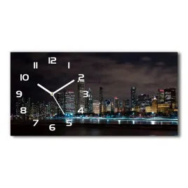 zegar-scienny-szklany-cichy-chicago-noca-60x30-cm
