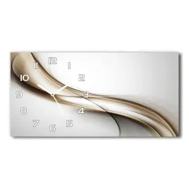 zegar-scienny-szklany-cichy-brazowa-fala-60x30-cm