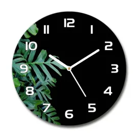 zegar-scienny-szklany-okragly-monstera-fi-30-cm