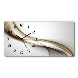 zegar-scienny-szklany-cichy-brazowa-fala-60x30-cm