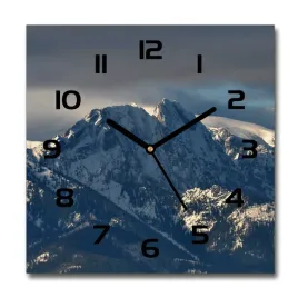 kwadratowy-cichy-szklany-zegar-giewont-zima-30x30