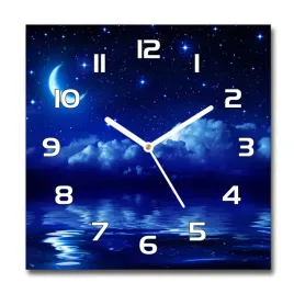 ladny-szklany-cichy-zegar-scienny-niebo-noca-30x30