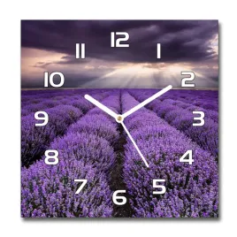 kwadratowy-cichy-szklany-zegar-pole-lawendy-30x30