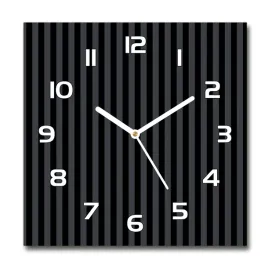 zegar-szklany-kwadratowy-czarno-szare-paski-30x30