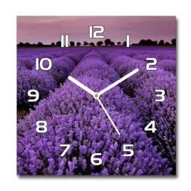 kwadratowy-cichy-szklany-zegar-pole-lawendy-30x30