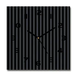 zegar-szklany-kwadratowy-czarno-szare-paski-30x30