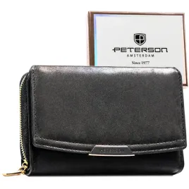 czarny-portfel-damski-ze-skory-ekologicznej-zamykany-na-zatrzask-i-suwak-